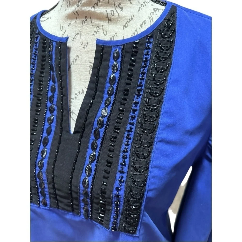 Chico's Blue and Black Tunic Top Size 0 (Chico's) / Small NWT